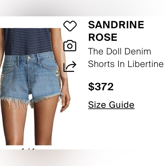 Sandrine Rose THE DOLL DENIM SHORTS IN LIBERTINE size 27 - Picture 4 of 11